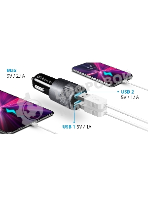 Зарядное устройство для авто Defender UCA-21 5V 2.1A