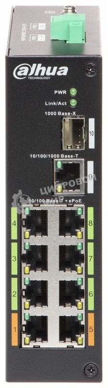 Коммутатор Dahua DH-LR2110-8ET-120 8-портовый ePoE