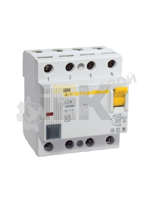 Выключатель дифференциального тока (УЗО) 4п 100А 100мА тип AC ВД1-63 IEK MDV10-4-100-100