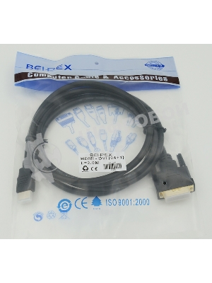 Кабель видео Behpex HDMI (m)/DVI-D (Dual Link) (m) 2м. черный