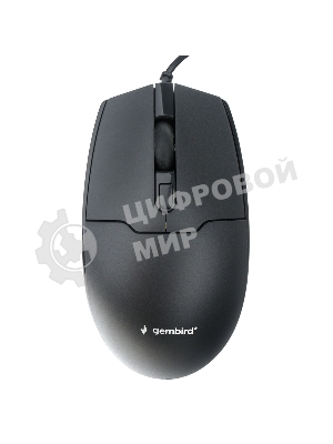 Мышь проводная Gembird MOP-430 черный, 1600 dpi, USB, кнопки - 4