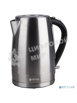 Чайник электрический Vitek VT-7000 1.7 л, 2200 Вт, серебристый (корпус: металл)