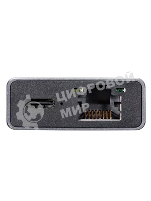Адаптер VCOM CU459 Type-Cm --> RJ-45+2USB3.0(f) + PD100 Вт Alum Shell