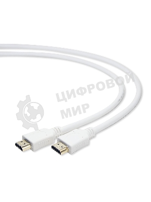 Кабель Cablexpert HDMI CC-HDMI4-W-1M, 19M/19M, v2.0, медь, позол.разъемы, экран, 1м, белый, пакет
