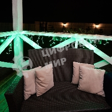 Гирлянда Neon-night Айсикл (бахрома) светодиодный, 2,4 х 0,6 м, прозрачный провод, 230 В, диоды зеленые, 88 LED