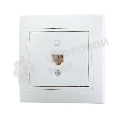 Розетка компьютерная 1-м СП Мира RJ45 белый/белый Lezard 701-0202-139