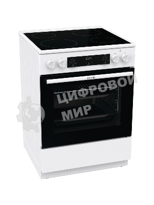 Плита электрическая Gorenje GEC6C40WD белый, конфорок 4 электрических, духовка 71 л, 60 см x 85 см x 60 см