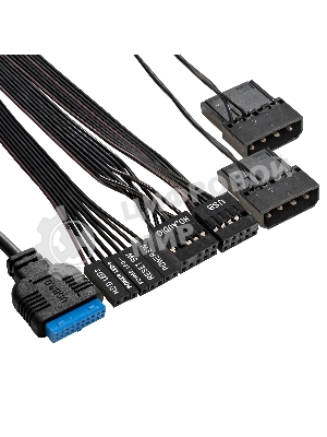 Компьютерный корпус Minitower ExeGate mEVO-7803-XP500 (mATX, БП XP500 с вент. 12см, 2*USB+1*USB 3.0, HD аудио, черный, 2 вент. 12см с RGb подсветкой)