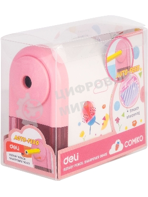 Точилка для карандашей механическая Deli E0641S, 1 отверстие, пластик, ассорти