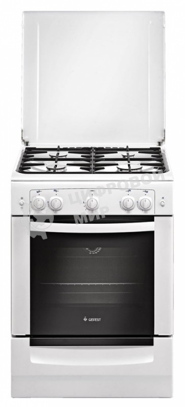 Плита газовая Gefest ПГ 6100-01 белый, конфорок 4 шт, духовка 52 л, 60 см x 85 см x 60 см