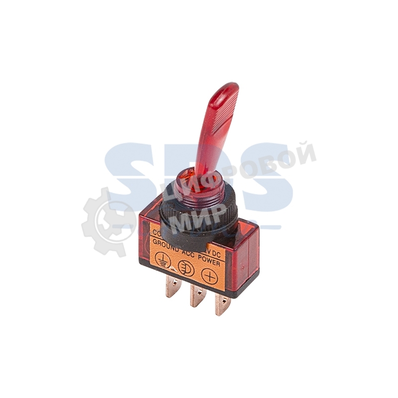 Тумблер 24V 20А (3c) ON-OFF однополюсныйс красной подсветкойRexant