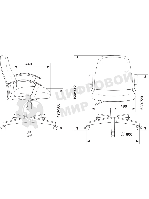 Кресло компьютерное Бюрократ CH-808-LOW/#B 3С11 черный, низкая спинка, сиденье на пиастре