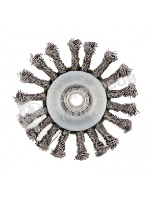 Щетка для УШМ Сибртех 115 мм, М14, Тарелка, крученая проволока 0,5 мм