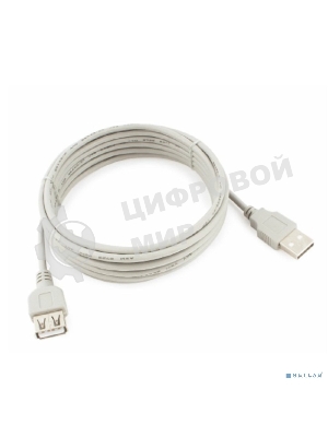 Кабель удлинит. USB2.0 Cablexpert CC-USB2-AMAF-10-N, AM/AF, медь, 3.0м, пакет