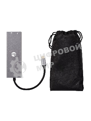 Адаптер VCOM CU459 Type-Cm --> RJ-45+2USB3.0(f) + PD100 Вт Alum Shell