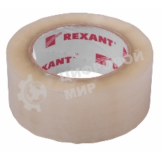 Скотч упаковочный Rexant 48 мм х 50 мкм, прозрачный, рулон 66 м