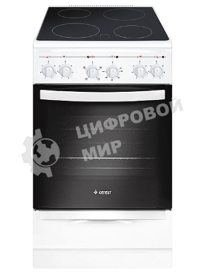 Плита электрическая Gefest 5160-02 0095 белый, конфорок 4 электрических, духовка 55 л, 50 см x 85 см x 58.5 см