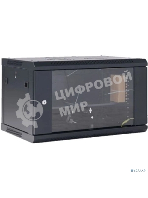 Шкаф коммутационный Rexant настенный 9U 400x542 мм пер. дв. стекл черный