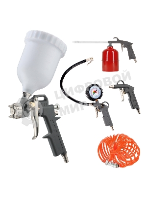 Набор пневмоинструмента PATRIOT KIT 5A 5пр. краскопульт с в.баком пистолеты шланг5м пульверизатор