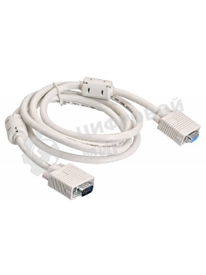 Удлинитель Buro кабеля VGA-15M/Fpro SVGA 15m/f для LCD мониторов 2 фильтра 1.8м