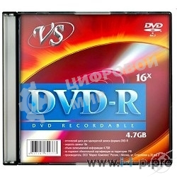 Диск DVD-R VS (PERFEO) 4.7Gb, 16x, Slim Case 5шт.