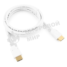 Кабель Cablexpert HDMI CC-HDMI4-W-6, 19M/19M, v2.0, медь, позол.разъемы, экран, 1.8м, белый, пакет