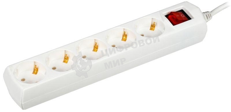 Удлинитель 5х1.5м с заземл. 10А 250В У05В GENERICA 2P+PE 3х1кв.мм IEK WYP10-10-05-D15-ZK-G