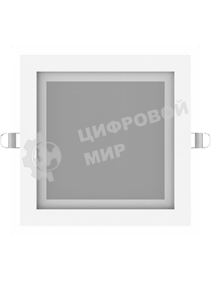 Светильник Glass кв 18W 1390lm 3000K 220-240V IP20 монт Ø155х155 200x200x30 с дек стек LED