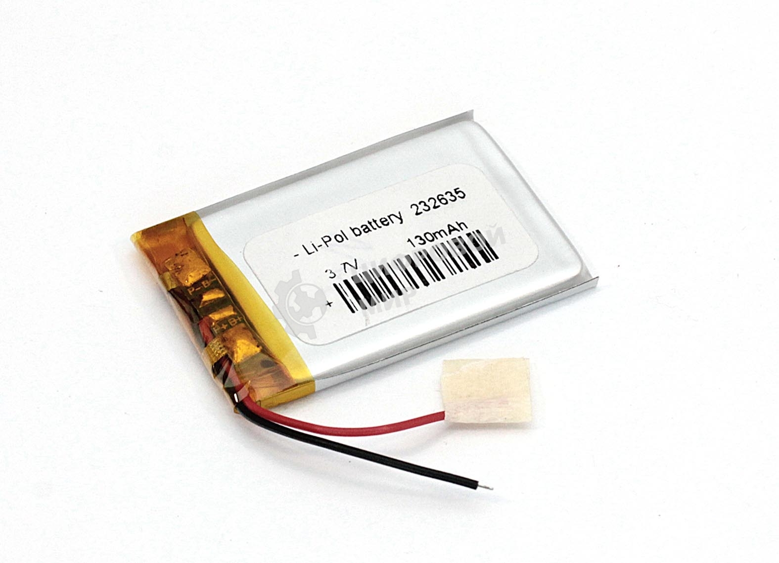 Аккумулятор Li-Pol (батарея) 2.3x26x35мм 2pin 3.7V/130mAh
