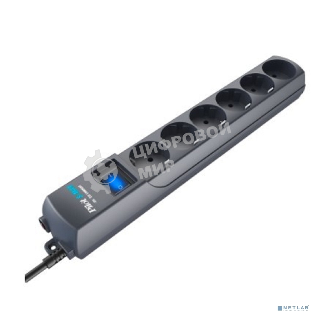 Сетевой фильтр ZIS Pilot S-MAX 10м 5 евро, 1 росс., увеличенная мощность 3500 Вт