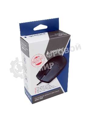 Мышь проводная Gembird MOP-430 черный, 1600 dpi, USB, кнопки - 4