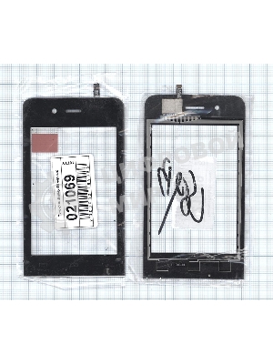 Сенсорное стекло (тачскрин) для Explay Bit, черное