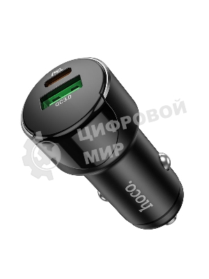 Автомобильная зарядка (от прикуривателя) HOCO Z42, PD20, QC3.0, один порт USB, один порт Type-C, черный