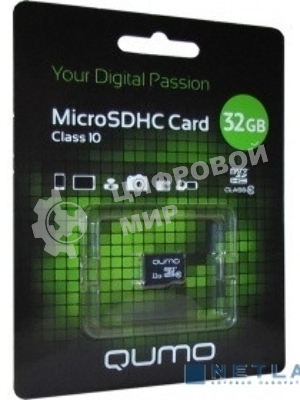Флеш карта MicroSDHC 32Gb QUMO Class 10 UHS I no adp