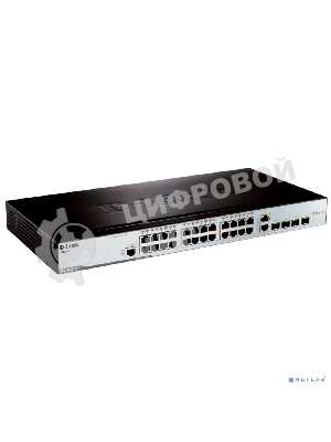 Коммутатор управляемый 2 уровня D-Link DES-3200-28/C1A с 24 портами 10/100BASE-T + 2 комбо-портами 1000Base-T/SFP
