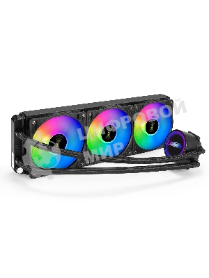Система жидкостного охлаждения ExeGate BlackWater-360.PWM.RGb черный, 120 мм, алюминий/медь, 2000 об/мин, 37 дБ, 4 pin, 280 Вт