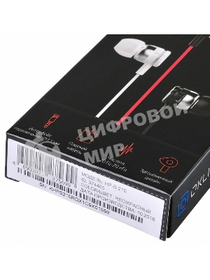 Проводные наушники Oklick HP-S-210 красный, внутриканальные, Jack 3.5 мм