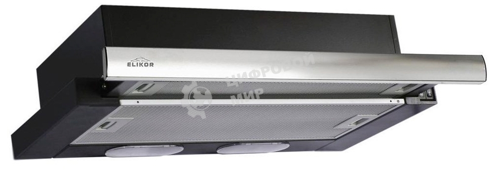 Вытяжка встраиваемая Elikor Интегра 60П-400-В2Л черный/нержавеющая сталь, 60 см, 400 куб. м/ч, 55 дБ