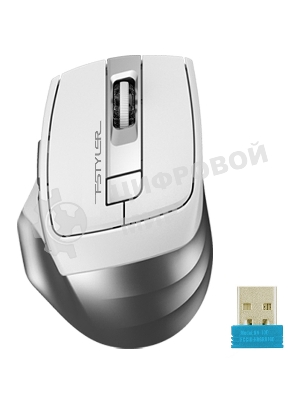 Мышь беспроводная A4Tech Fstyler FB35 белый/серый, 2000 dpi, радиоканал, Bluetooth, USB, кнопки - 6