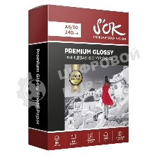Фотобумага RC Glossy Premium 240gsm; A6*50глянцевая Премиум; 240г/м2; формат А6; 50 листов RC