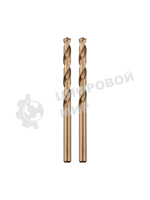 Сверло по металлу Kranz Кобальт 2 мм, сталь HSS-Co 5 % M35 P6M5K5 DIN 338 (2 шт./уп.)