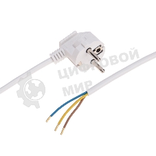 Шнур электрический с вилкой Rexant ПВС 3х0,75 мм², 1,5м белый