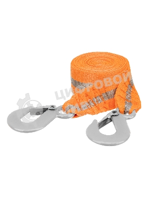 Трос буксировочный Stels 54383 10 тонн, 2 крюка, сумка на молнии, россия