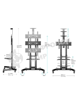 Мобильная стойка ONKRON TS1551 черный