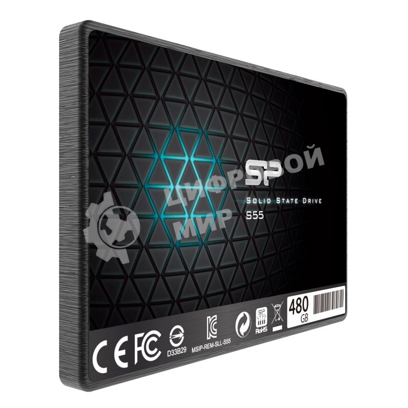 Накопитель SSD Silicon Power Slim S55, 480Gb, SATA, 2.5
