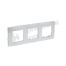Рамка ETIKA 3 поста, алюминий