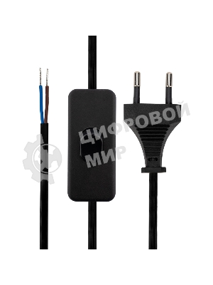 Сетевой шнур с выключателем Rexant 2х0,75 мм², 1,8 м черный