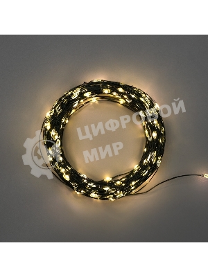 Гирлянда Neon-Night Роса с контроллером 100м, 1000LED, IP20, 230В, зеленый провод, теплое белое свечение