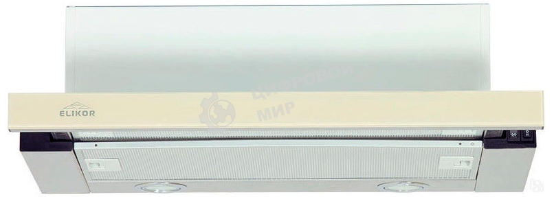 Вытяжка встраиваемая Elikor Интегра GLASS 60Н-400-В2Д нержавеющая сталь/стекло бежевое, 60 см, 400 куб. м/ч, 55 дБ