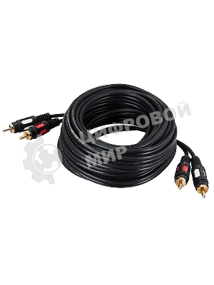 Шнур Rexant 2 RCA - 2 RCA, длина 5 м етров, черный (GOLD)